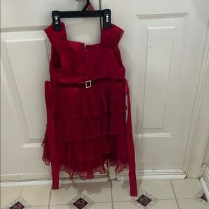 Elegant Red Tiered Christmas dress